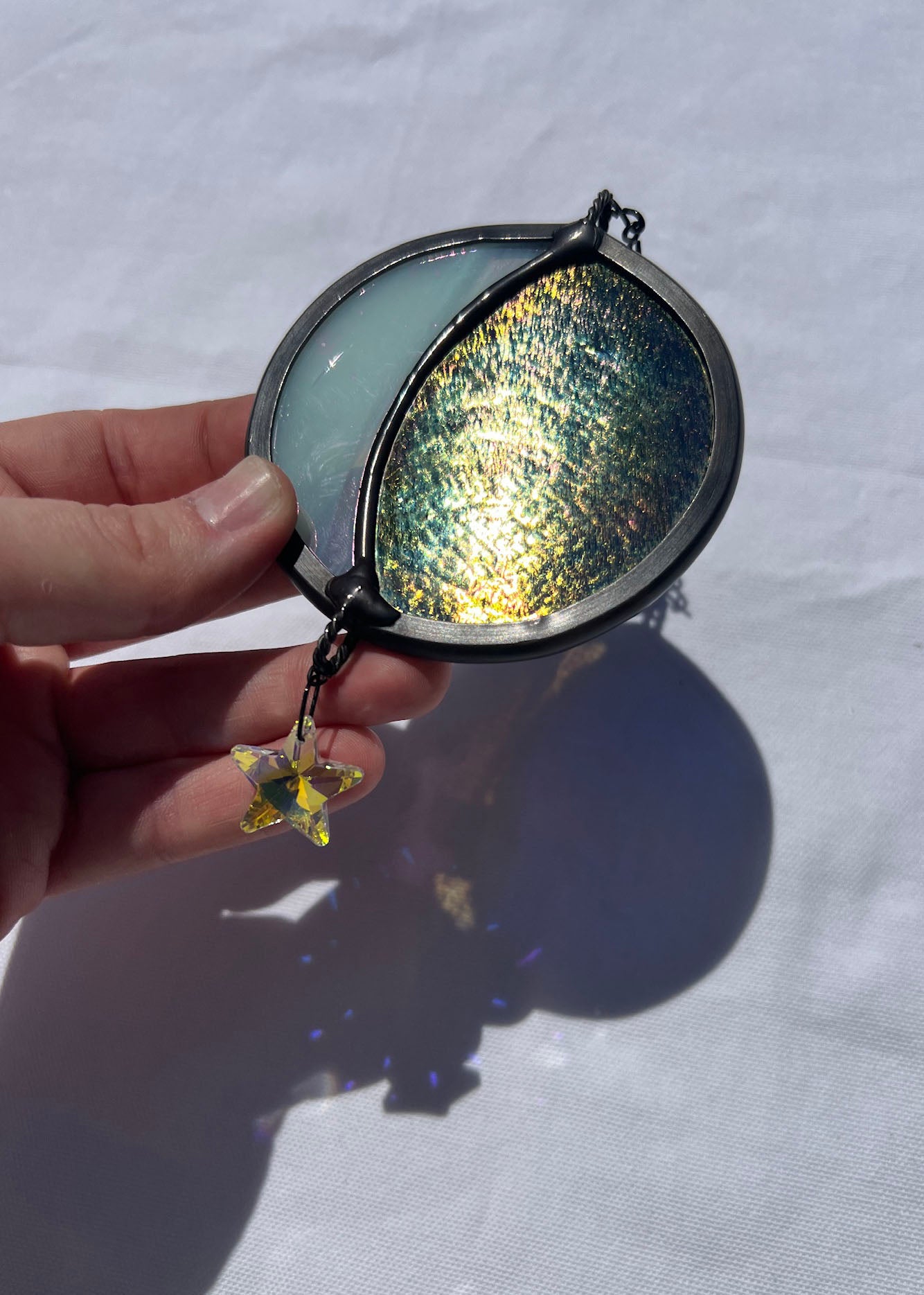 MOONBEAM SUNCATCHER • Stained Glass Art • Suncatcher
