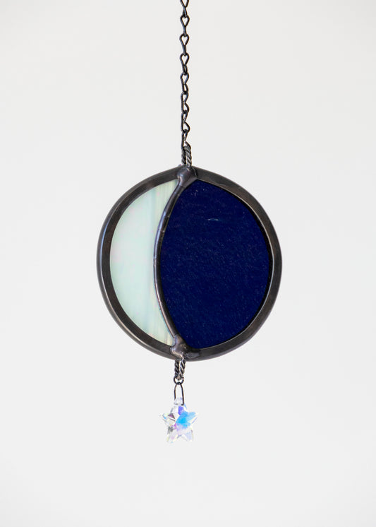 MOONBEAM SUNCATCHER • Stained Glass Art • Suncatcher