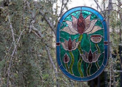 Nouveau Lotus • Stained Glass Pattern • Digital Download • HOBBY LICENSE