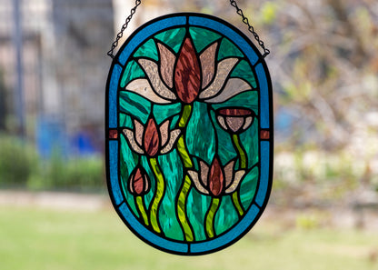 Nouveau Lotus • Stained Glass Pattern • Digital Download • HOBBY LICENSE