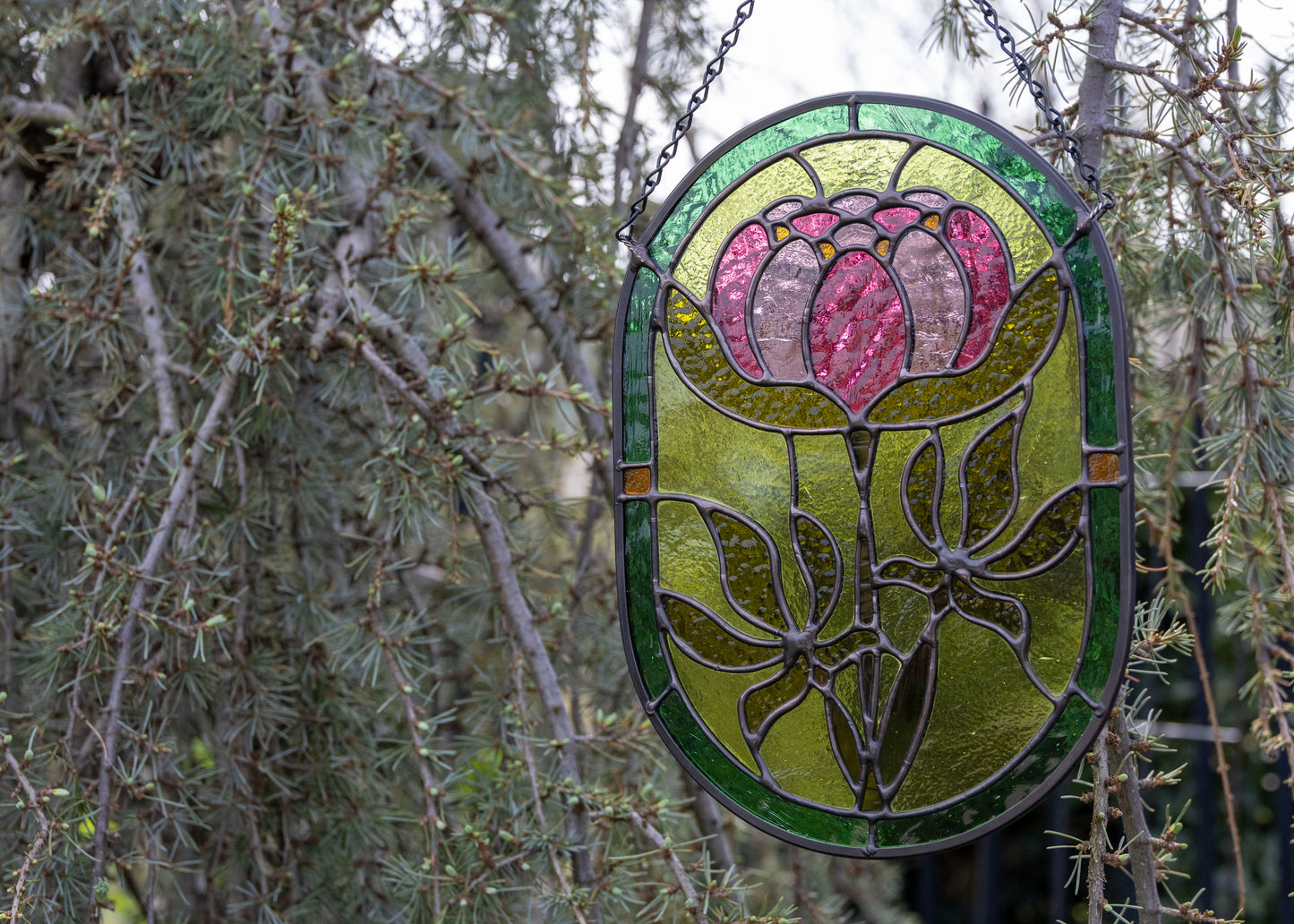 Nouveau Peony • Stained Glass Pattern • Digital Download • HOBBY LICENSE