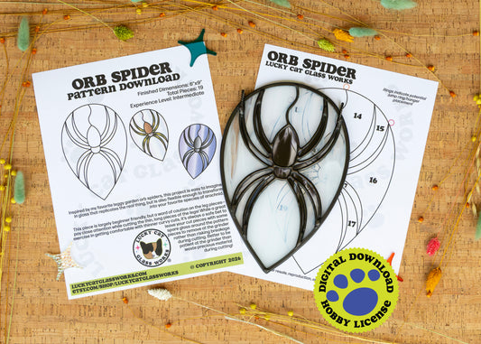 Orb Spider • Stained Glass Pattern • Digital Download • HOBBY LICENSE