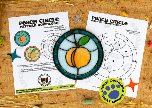 Peach Circle • Stained Glass Pattern • Digital Download • HOBBY LICENSE