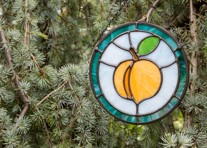 Peach Circle • Stained Glass Pattern • Digital Download • HOBBY LICENSE