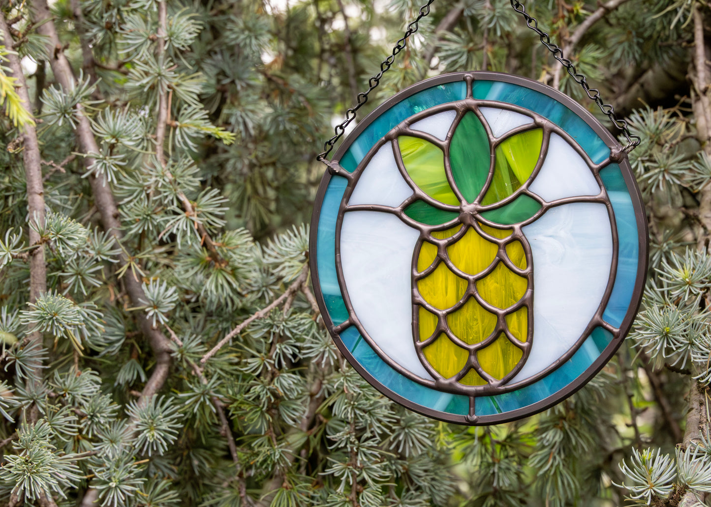 Pineapple Circle • Stained Glass Pattern • Digital Download • HOBBY LICENSE