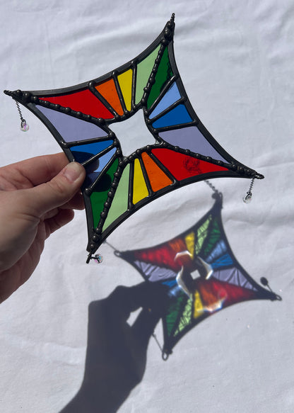 MEDIUM STARLIGHT SUNCATCHER "RAINBOW" • Stained Glass Art • Suncatcher