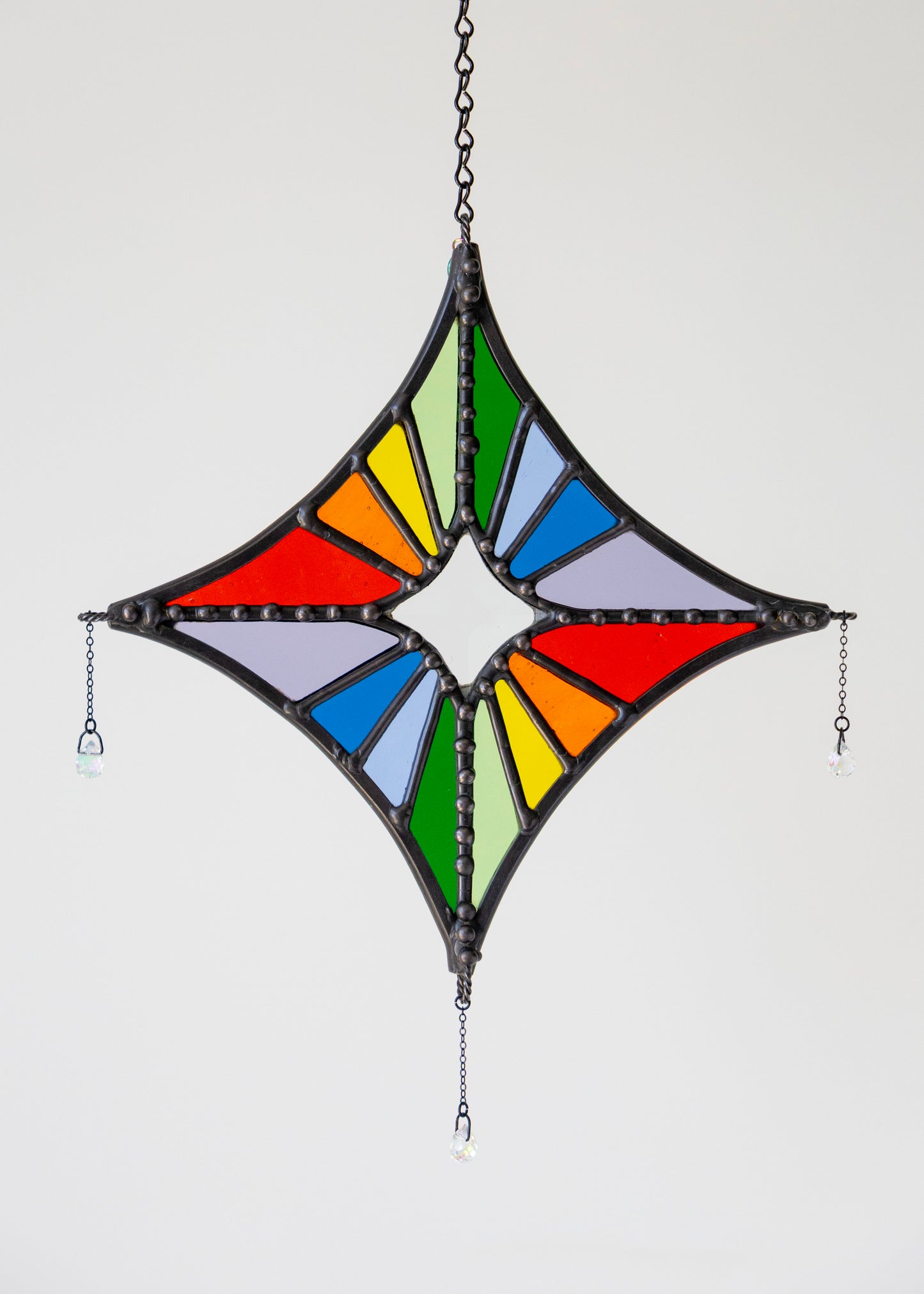 MEDIUM STARLIGHT SUNCATCHER "RAINBOW" • Stained Glass Art • Suncatcher