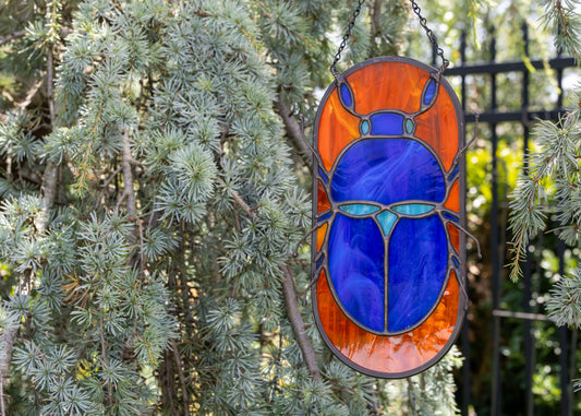 Scarab Beetle • Stained Glass Pattern • Digital Download • HOBBY LICENSE