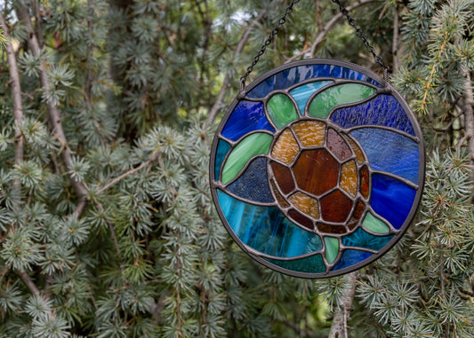 Sea Turtle • Stained Glass Pattern • Digital Download • HOBBY LICENSE