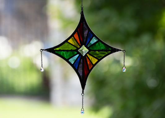 SMALL STARLIGHT SUNCATCHER "RAINBOW" • Stained Glass Art • Suncatcher