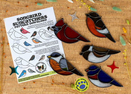Songbird Suncatchers • Stained Glass Patterns • Digital Download • HOBBY LICENSE