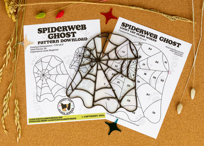 Spiderweb Ghost • Stained Glass Pattern • Digital Download • HOBBY LICENSE