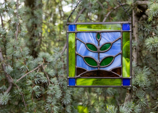 Sprout Square • Stained Glass Pattern • Digital Download • HOBBY LICENSE