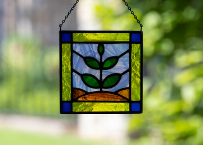 Sprout Square • Stained Glass Pattern • Digital Download • HOBBY LICENSE