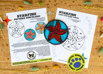 Starfish • Stained Glass Pattern • Digital Download • HOBBY LICENSE