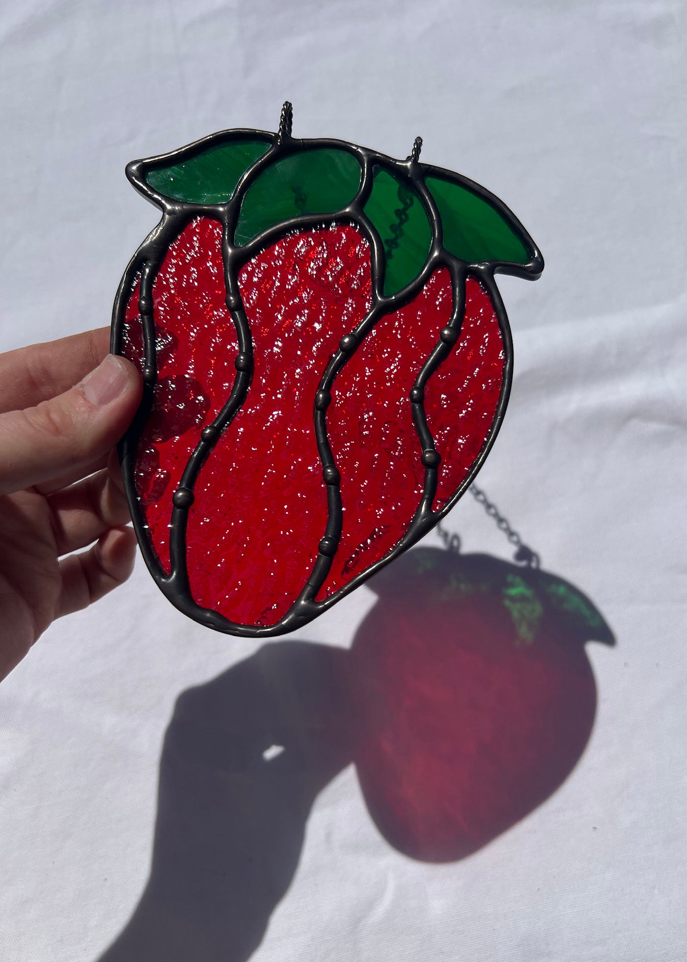 STRAWBERRY "II" • Stained Glass Art • Suncatcher