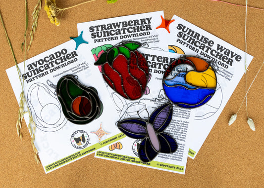 Summer Funcatchers • Pattern Bundle (3 Projects + 1 Free) • Stained Glass Patterns • Digital Download • HOBBY LICENSE