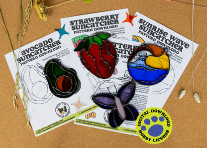 Summer Funcatchers • Pattern Bundle (3 Projects + 1 Free) • Stained Glass Patterns • Digital Download • HOBBY LICENSE