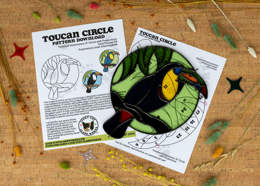 Toucan Circle • Stained Glass Pattern • Digital Download • HOBBY LICENSE
