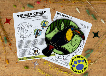 Toucan Circle • Stained Glass Pattern • Digital Download • HOBBY LICENSE
