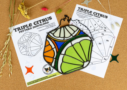 Triple Citrus • Stained Glass Pattern • Digital Download • HOBBY LICENSE