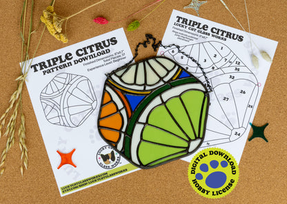 Triple Citrus • Stained Glass Pattern • Digital Download • HOBBY LICENSE