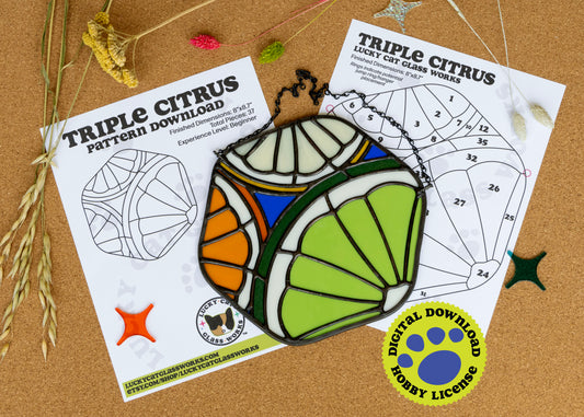 Triple Citrus • Stained Glass Pattern • Digital Download • HOBBY LICENSE