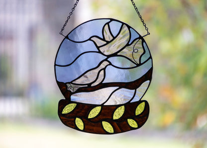 Turtle Dove Snow Globe • Stained Glass Pattern • Digital Download • HOBBY LICENSE