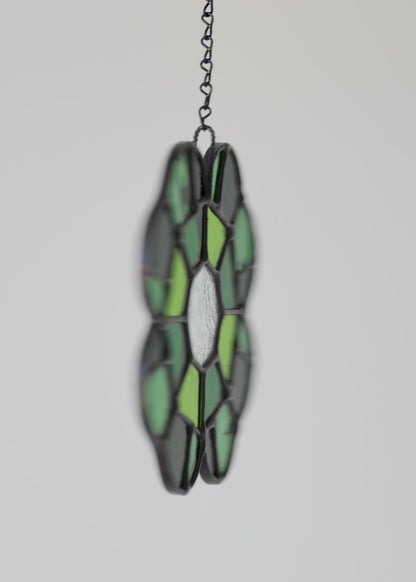 CLOVER GEM "I" • Stained Glass Art • Suncatcher