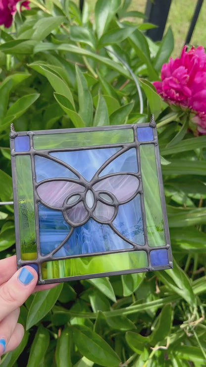 Butterfly Square • Stained Glass Pattern • Digital Download • HOBBY LICENSE
