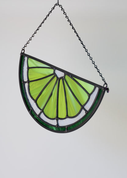 CITRUS SLICE "LIME" • Stained Glass Art • Suncatcher