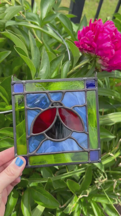 Ladybug Square • Stained Glass Pattern • Digital Download • HOBBY LICENSE