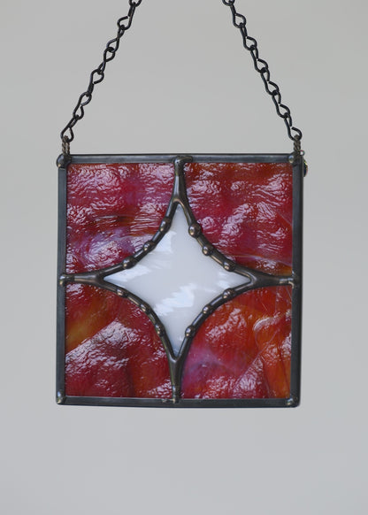 FIVE PIECE STAR "RED" • Stained Glass Art • Suncatcher