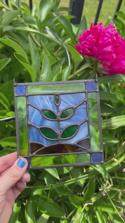 Sprout Square • Stained Glass Pattern • Digital Download • HOBBY LICENSE