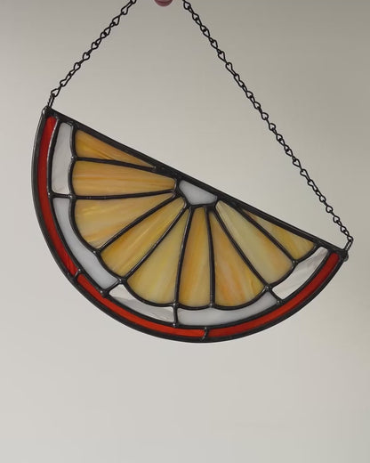 CITRUS SLICE "ORANGE" • Stained Glass Art • Suncatcher