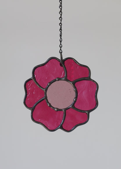 BLOSSOM SUNCATCHER "PINK" • Stained Glass Art • Suncatcher