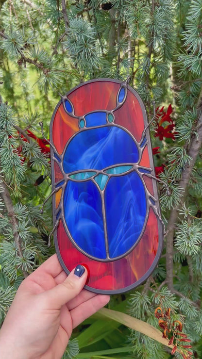 Scarab Beetle • Stained Glass Pattern • Digital Download • HOBBY LICENSE