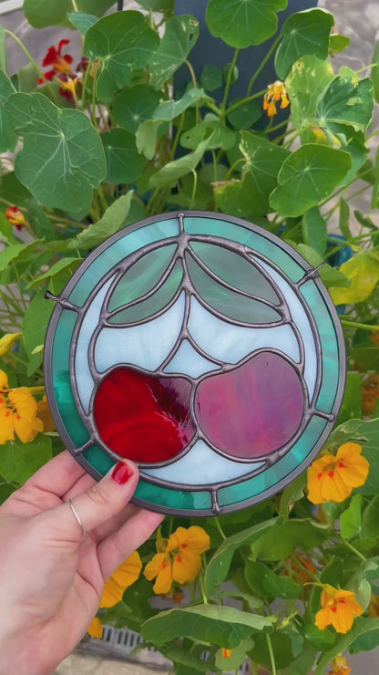 Cherry Circle • Stained Glass Pattern • Digital Download • HOBBY LICENSE