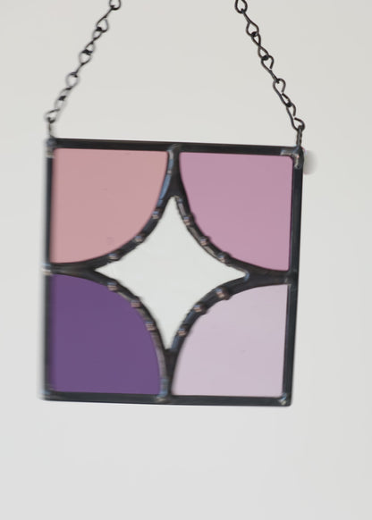 FIVE PIECE STAR "PURPLE MIX" • Stained Glass Art • Suncatcher