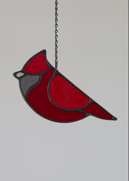 CARDINAL "II" • Stained Glass Art • Suncatcher
