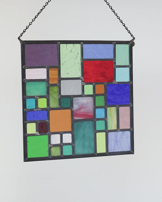 SAMPLE MATRIX "MIX" • Leaded Stained Glass Art • Window Hanging