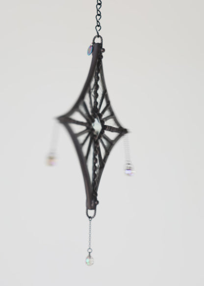 SMALL STARLIGHT SUNCATCHER "CLEAR" • Stained Glass Art • Suncatcher